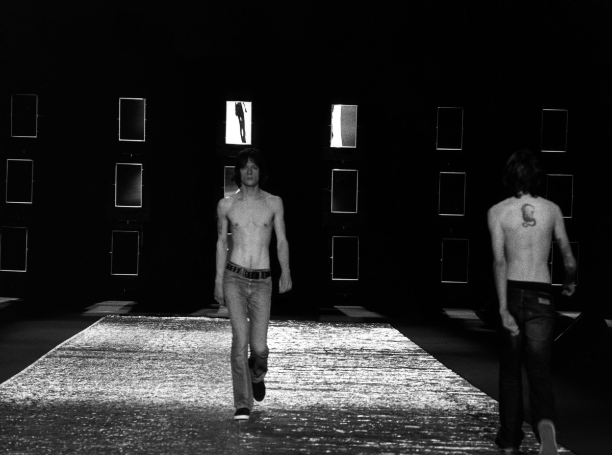 Lars and Sebastien, house models, Dior Homme walk session, 2004. 