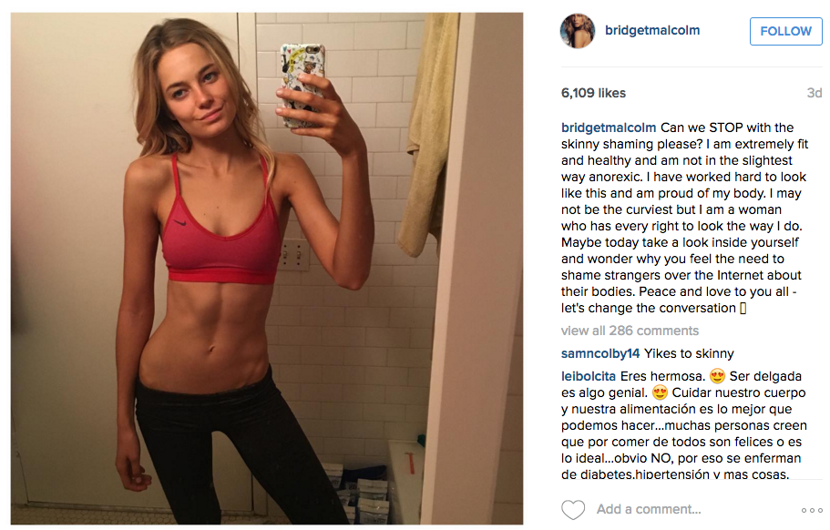 Victorias Secret Model Bridget Malcolm Calls Out Instagrams Skinny Shamers I D