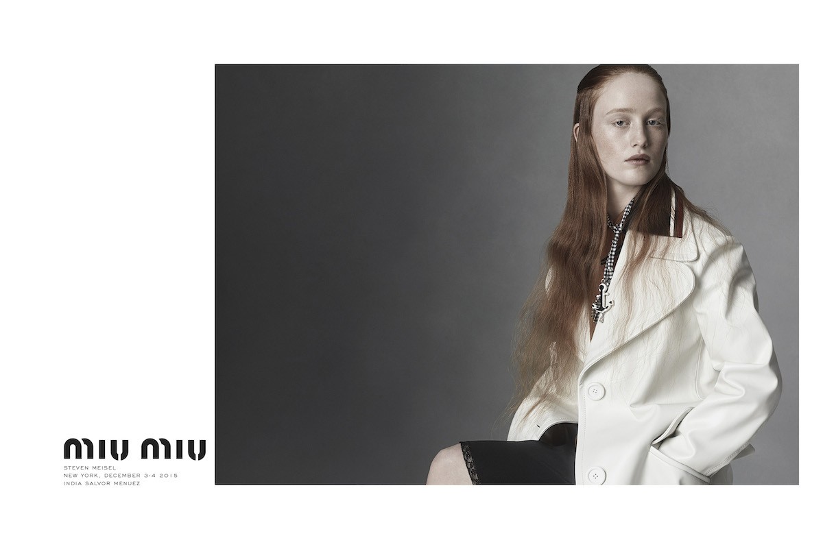 india salvor menuez and julia garner are miu miu's newest faces | read ...