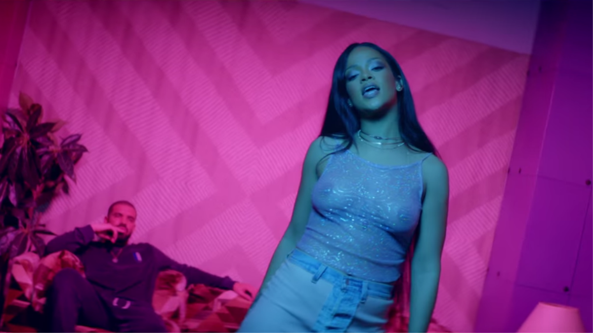 rihanna drops decadent two-part video for drake collab 'work' .