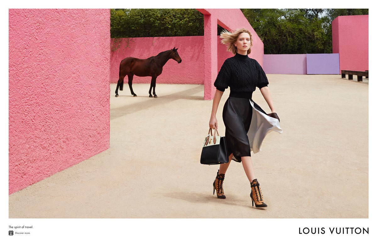 Lea Seydoux attends Louis Vuitton Cruise Show 2024 photocall at